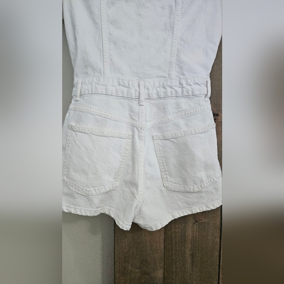 ZARA White Denim Playsuit Junpsuit Shorts. Size XS NWT - Picture 10 of 14